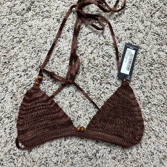 PrettyLittleThing Crochet Bead Trim Bikini top, XS - Picture 1 of 2